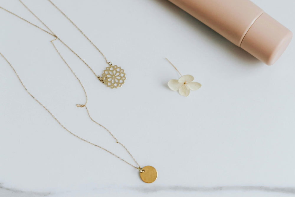 Layered Mandala & Gold Disk Necklace