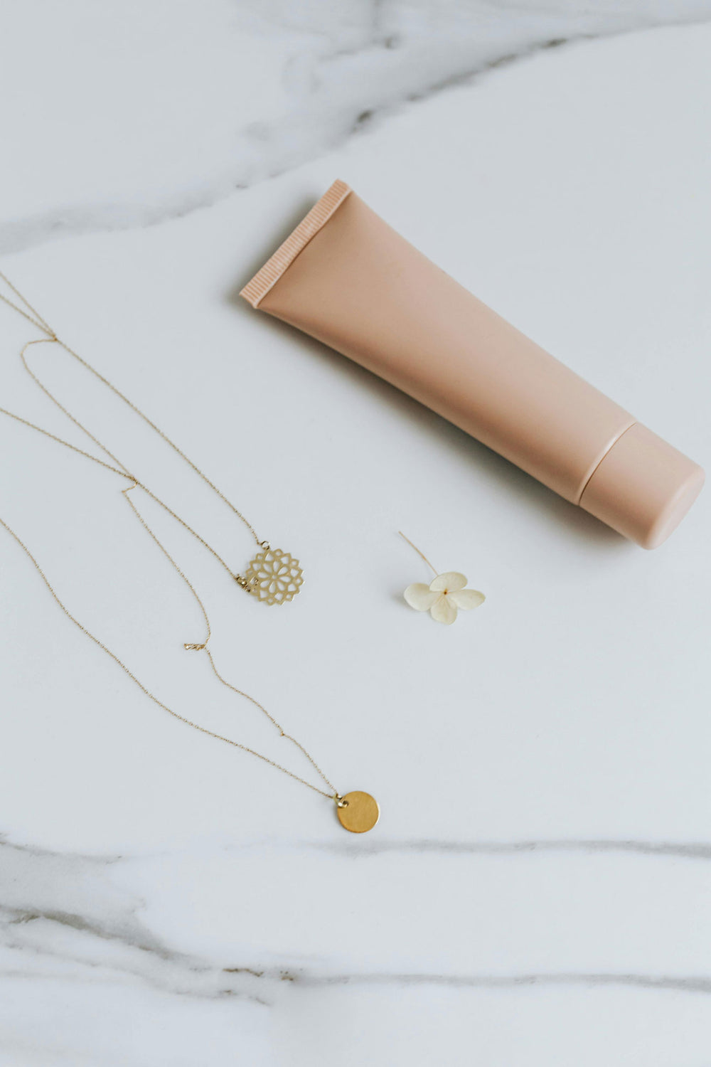 Layered Mandala & Gold Disk Necklace