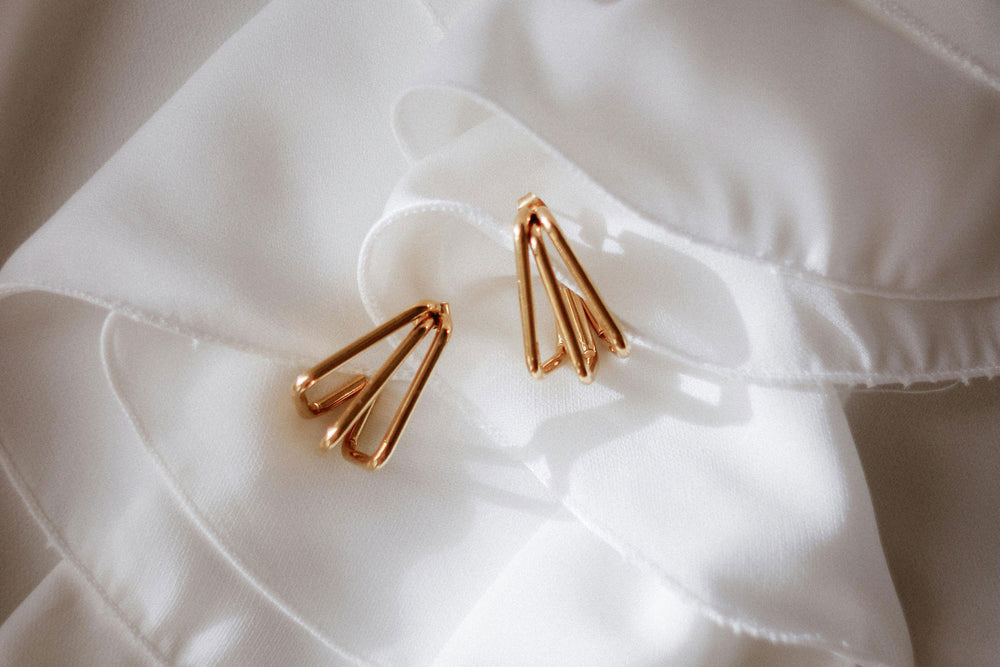 Rounded Square Hoop Trio Earrings