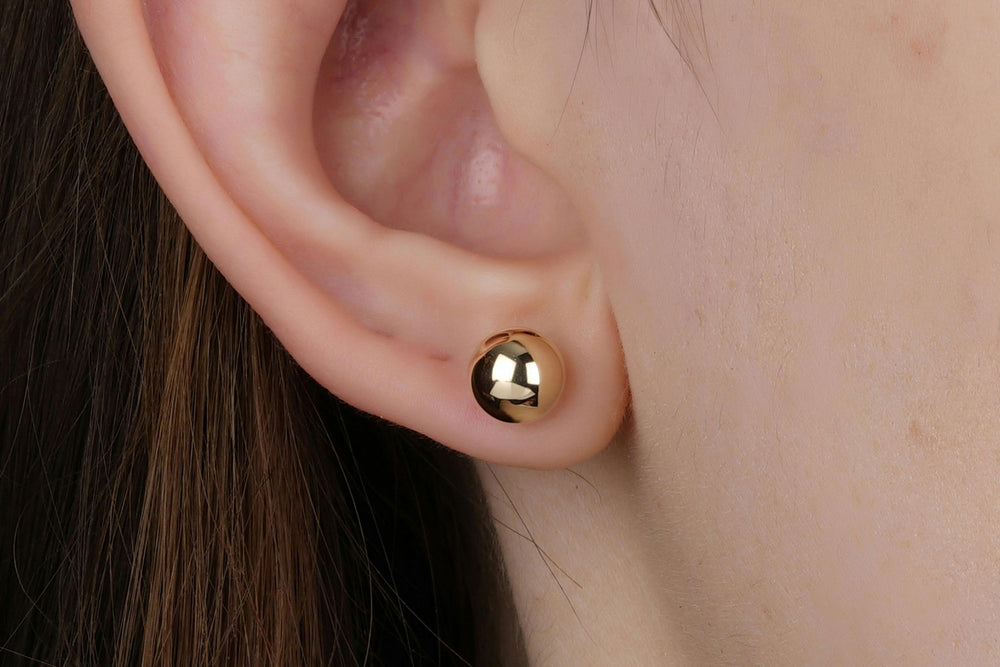 Simple Gold Rounded Stud Earrings