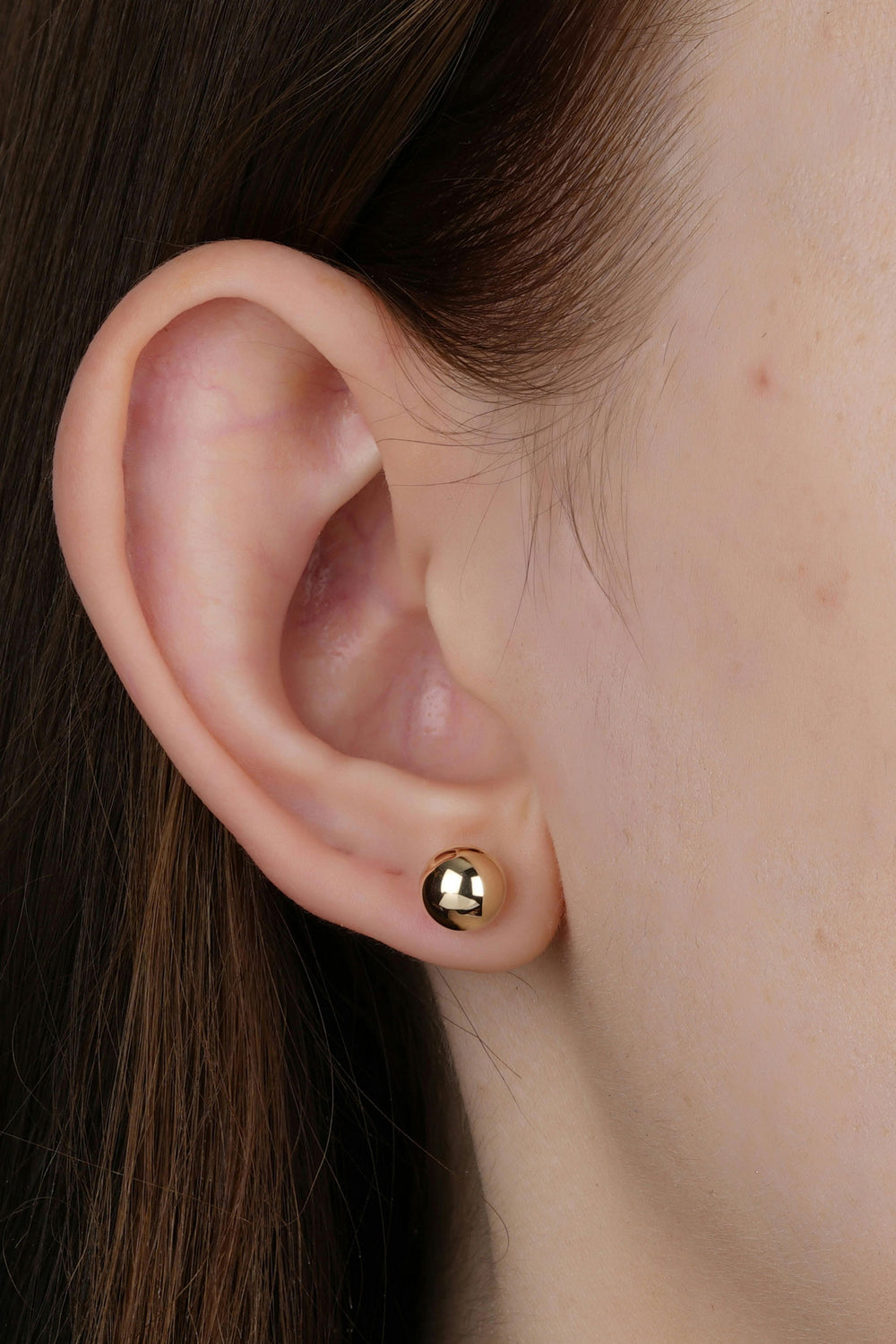 Simple Gold Rounded Stud Earrings