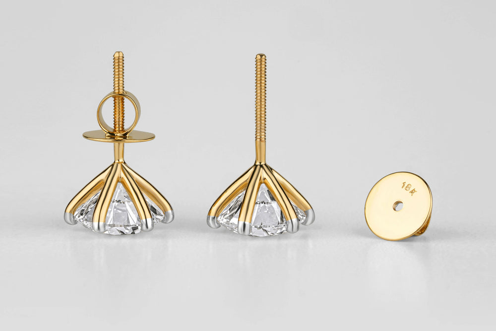 Solitaire Diamond Stud Earrings